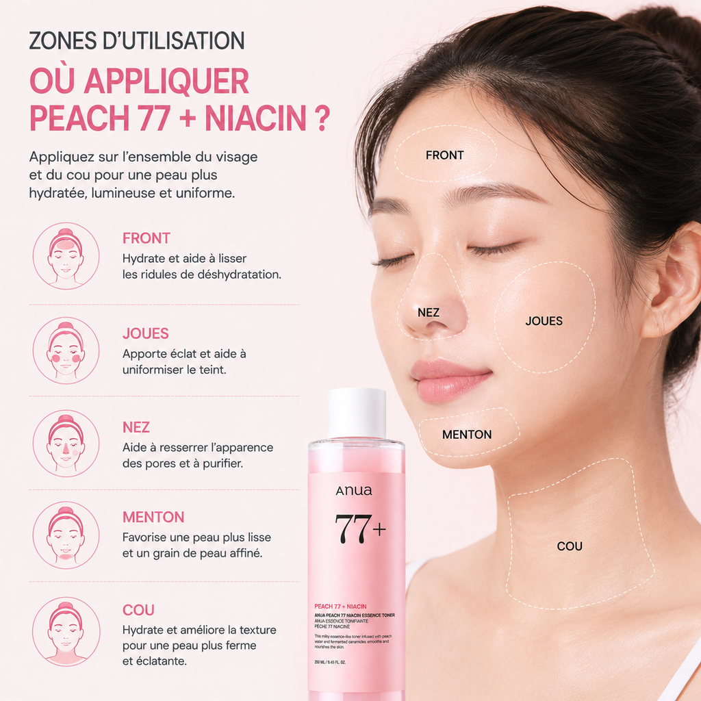 ANUA Peach 77 Niacin Essence Toner – Toner Essence Éclat & Hydratation Intense