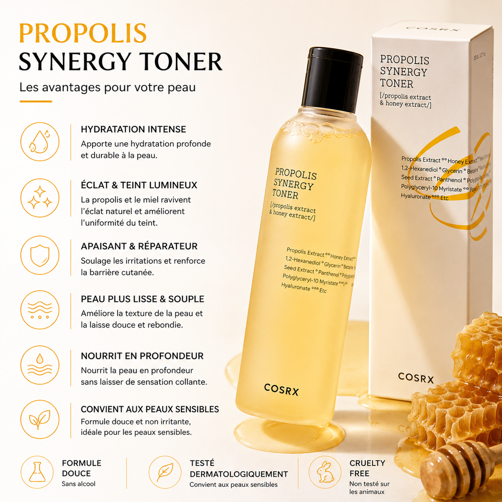 COSRX Propolis Synergy Toner – Toner Hydratant & Éclat 150ml