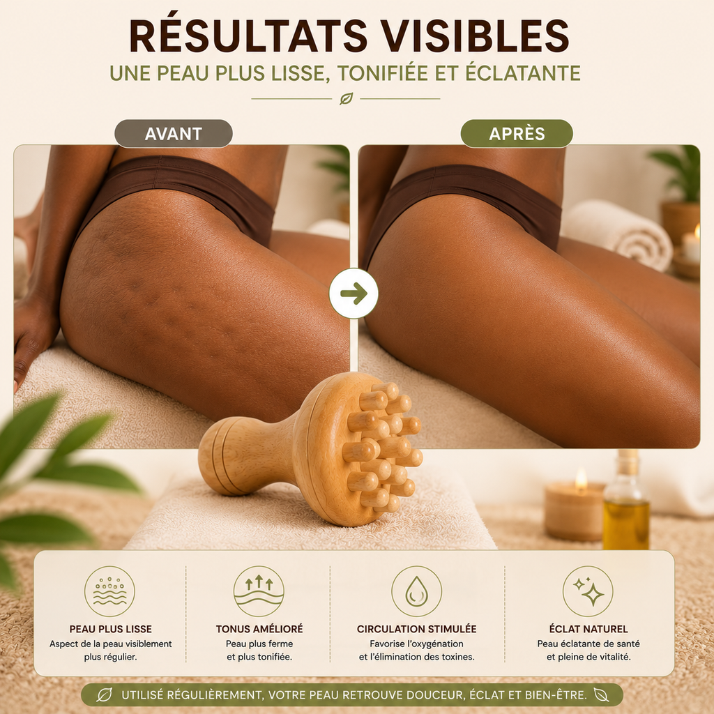 Masseur Champignon en Bois à Picots – Madérothérapie Corps, Dos, Nuque & Jambes
