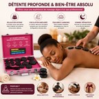 Kit de 16 Pierres Chaudes avec Valise Chauffante Électrique – Massage Spa