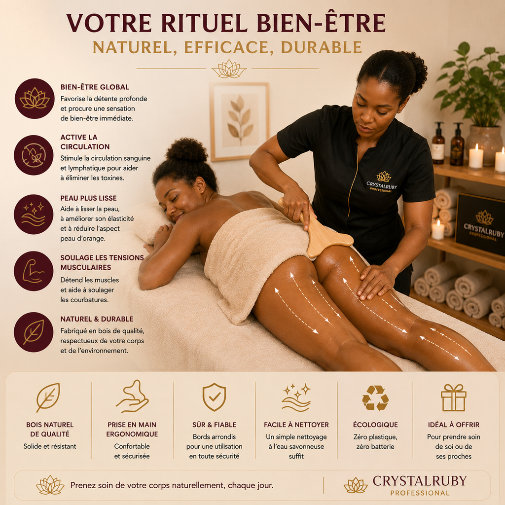 Gua Sha Spatule de Massage en Bois Forme Hache – Madérothérapie Corps