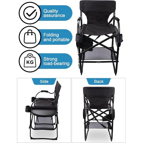 Chaise Maquillage Professionnelle Pliante avec Plateau & Rangement – Portable & Robuste 150kg