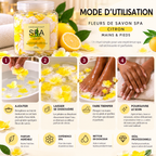 Fleurs de Savon Spa au Citron Mains & Pieds – Lemon Soap Flowers – 220 g / 800 g