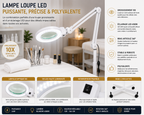 Lampe Loupe LED Professionnelle sur Pied à Roulettes – Grossissement jusqu’à 10X pour Esthétique et Soins