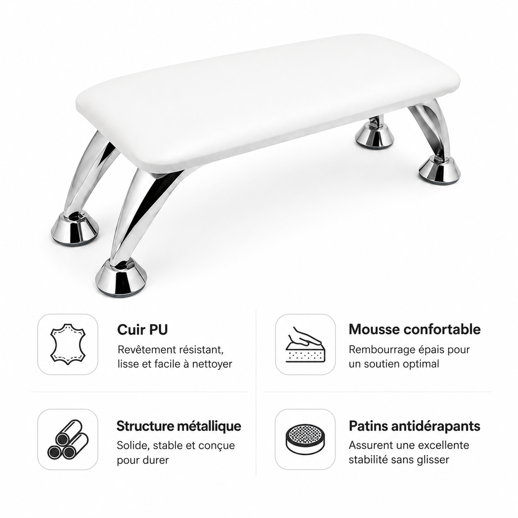 Repose-Main Surélevé Professionnel pour Manucure – Coussin Confort Nail Art, 4 Coloris Disponibles
