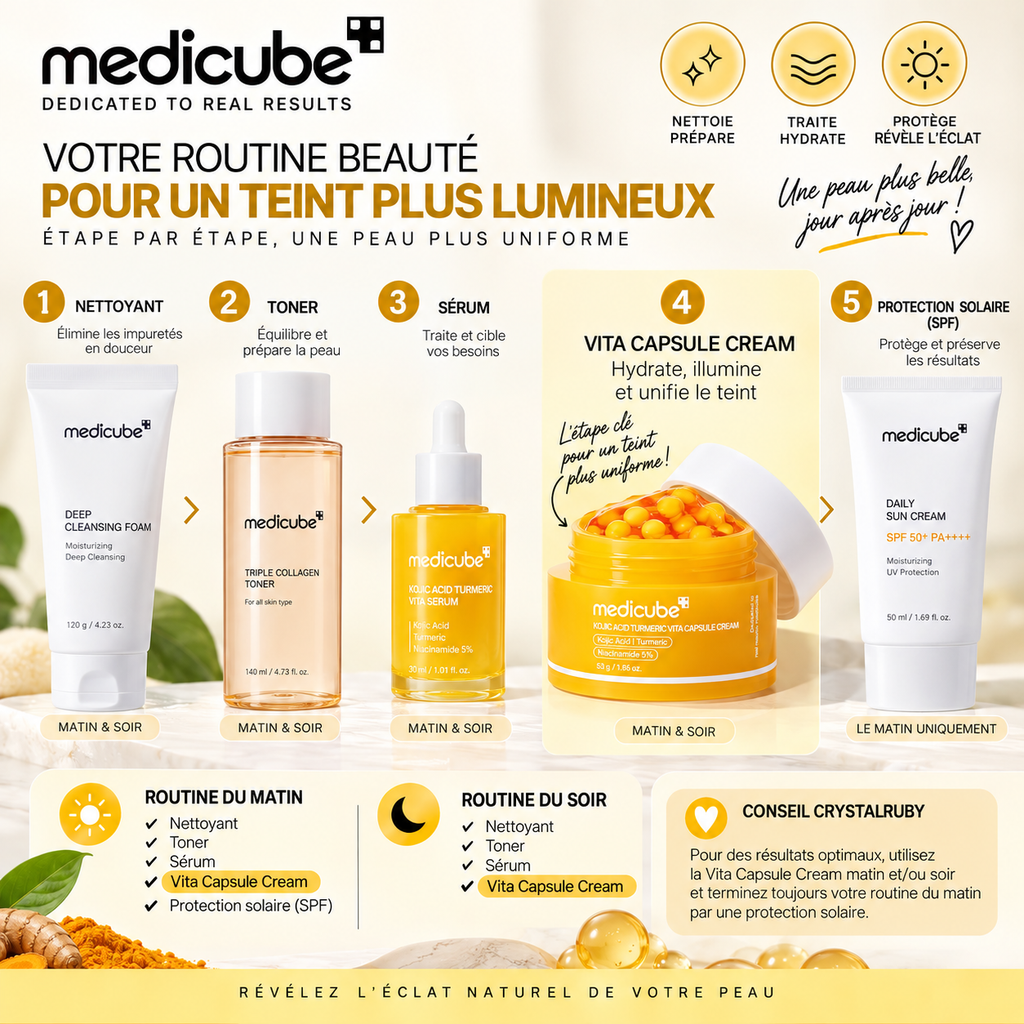 Medicube Kojic Acid Turmeric Vita Capsule Cream – Crème Éclat & Anti-Taches – 53 g