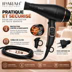 IPARAH P-350 – Sèche-Cheveux Professionnel Ionique 2200W, Moteur AC, 2 Vitesses, 3 Températures, Noir & Or Rose