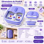 Bain de Pieds Pliable Chauffant avec Massage – Spa Pédicure Électrique