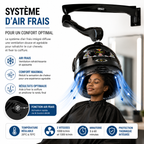 Casque Sèche-Cheveux Professionnel Mural Equator 3000 Noir – 930W, 2 Vitesses, Température Réglable 20 à 70°C