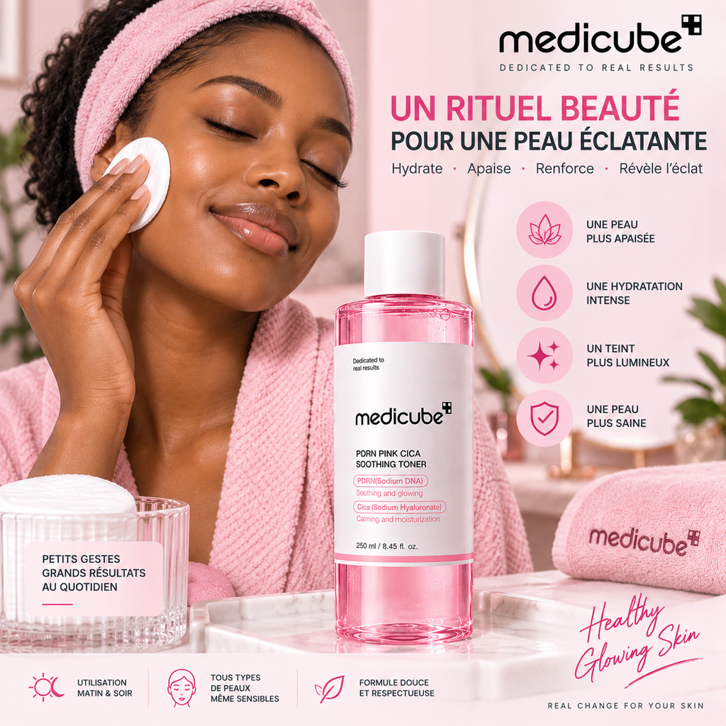 Medicube PDRN Pink Cica Soothing Toner – Tonique Apaisant, Hydratant & Éclat – 250 ml