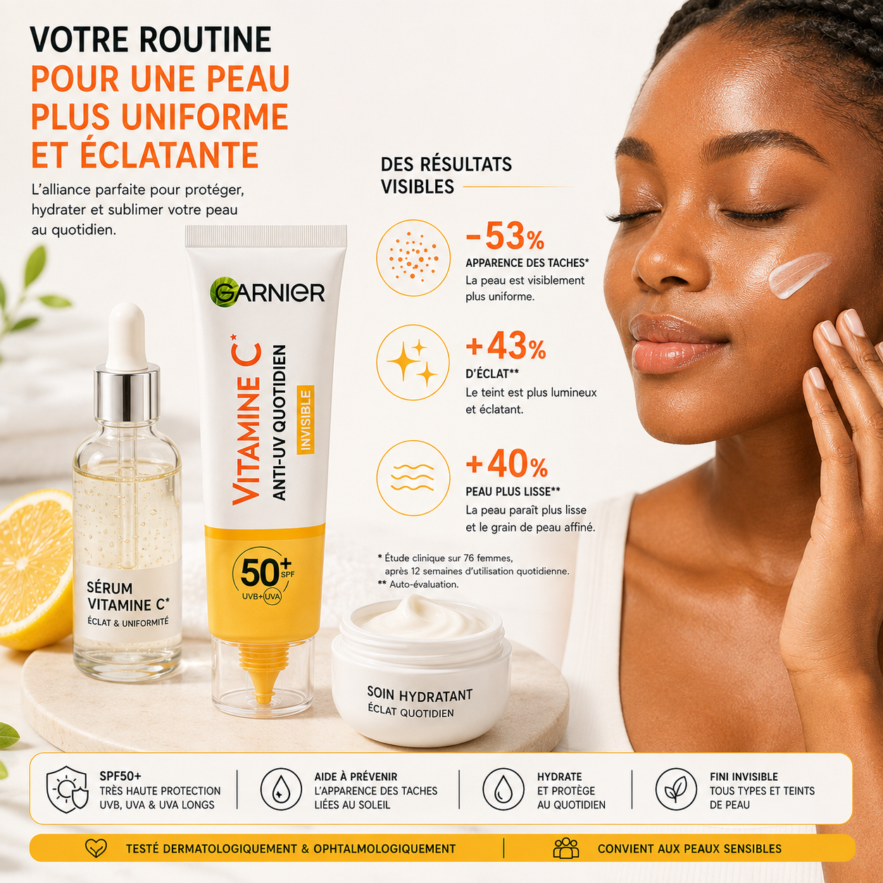 Garnier Vitamine C Fluide Anti-UV Quotidien Invisible SPF50+ – 40 ml