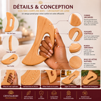 Gua Sha Corps en Bois Forme Croissant de Lune – Madérothérapie