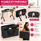 Table De Manucure Professionnelle Pliante Avec Aspirateur À Ongles Intégré, Repose-Mains, Roulettes Et Sac De Transport