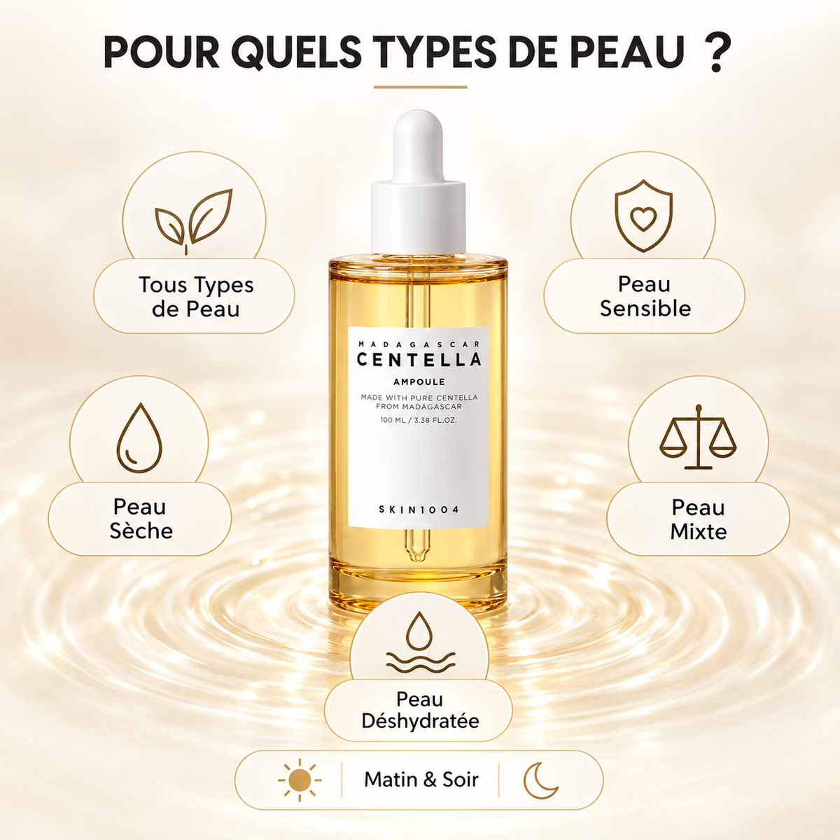 SKIN1004 Madagascar Centella Ampoule – Ampoule Apaisante et Hydratante 100 ml