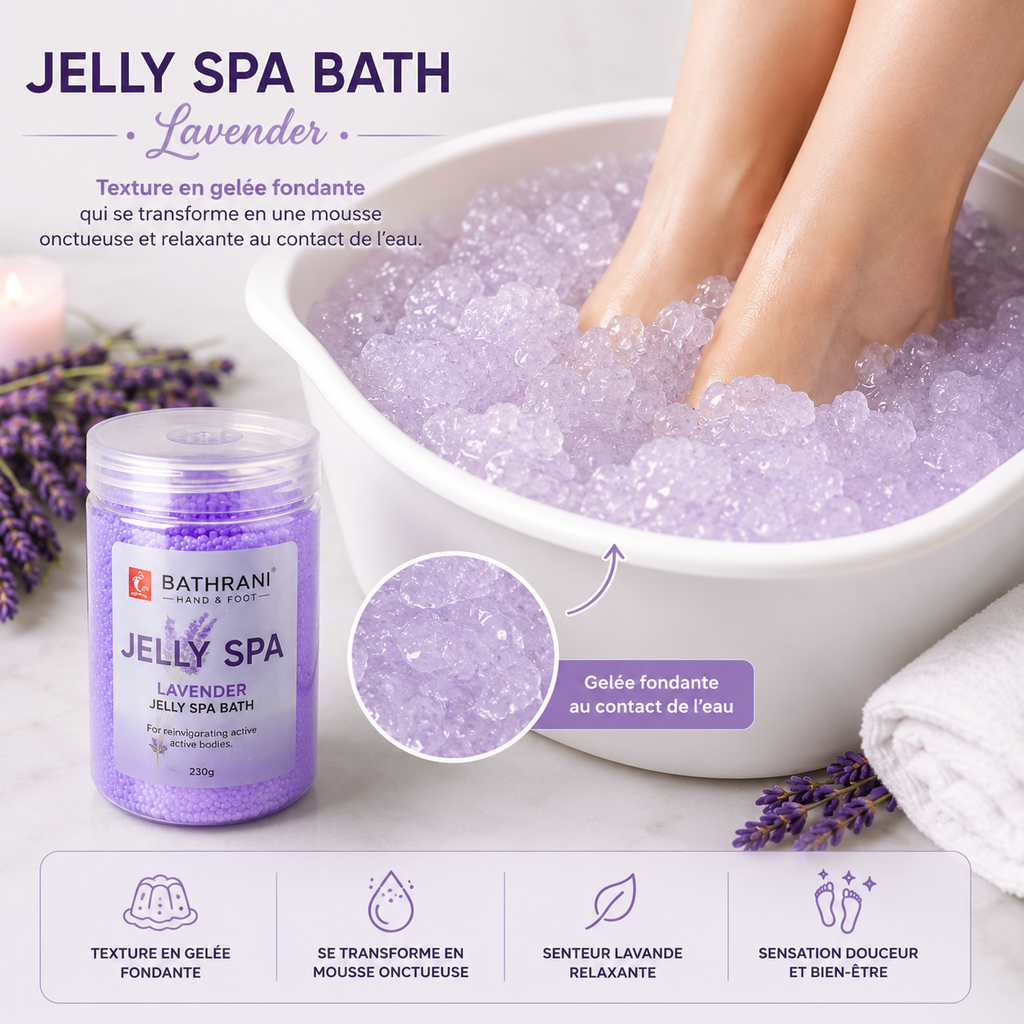 Bathrani Jelly Spa Bath Lavender – Bain de Pieds En Gelée À La Lavande 230 g