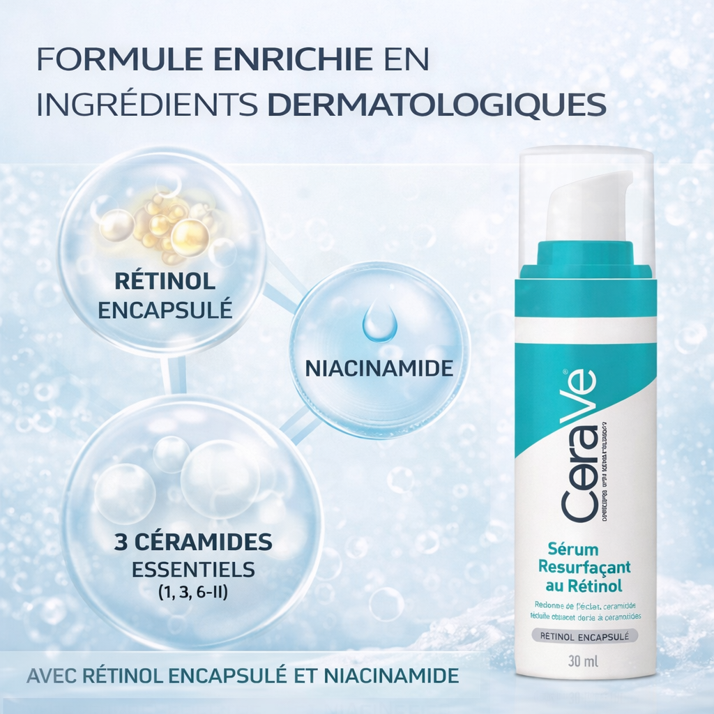 CeraVe Sérum Resurfaçant au Rétinol – Anti-Marques & Pores – 30 ml