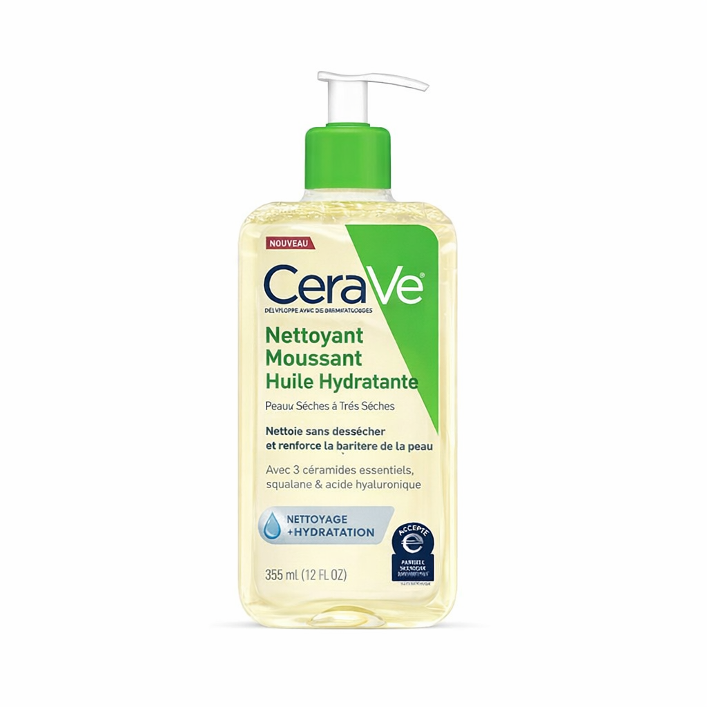 CeraVe Nettoyant Moussant Huile Hydratante – Nettoie Sans Dessécher – Peaux Sèches à Très Sèches 236ml
