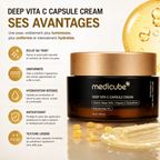 Medicube Deep Vita C Capsule Cream – Crème Éclat à la Vitamine C et Niacinamide pour Taches et Teint Uniforme – 55 g