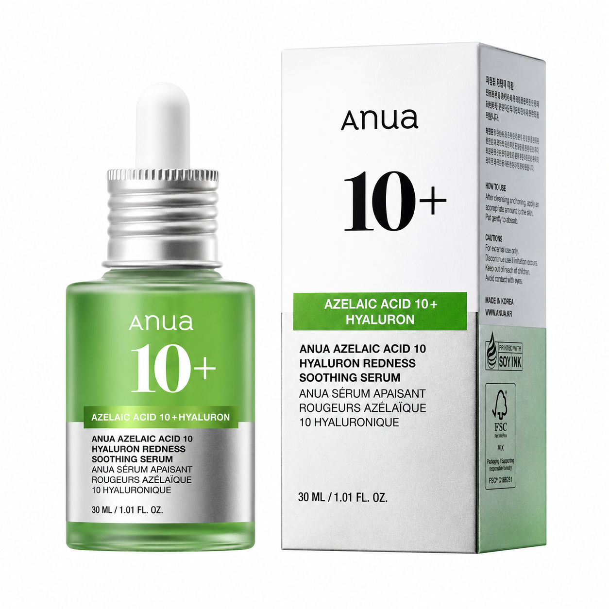 ANUA Azelaic Acid 10 Hyaluron Redness Soothing Serum – Sérum Apaisant Anti-Rougeurs
