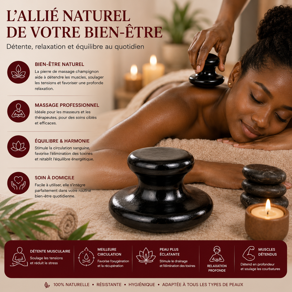 Pierre de Massage Champignon Professionnelle (Mushroom Massage Stone)