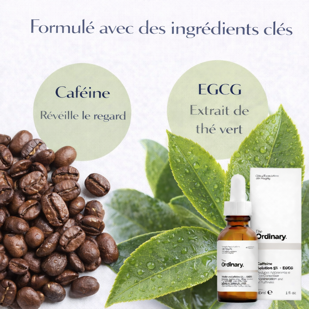 Sérum Caféine 5% + EGCG The Ordinary – Contour des Yeux Anti-Cernes & Poches