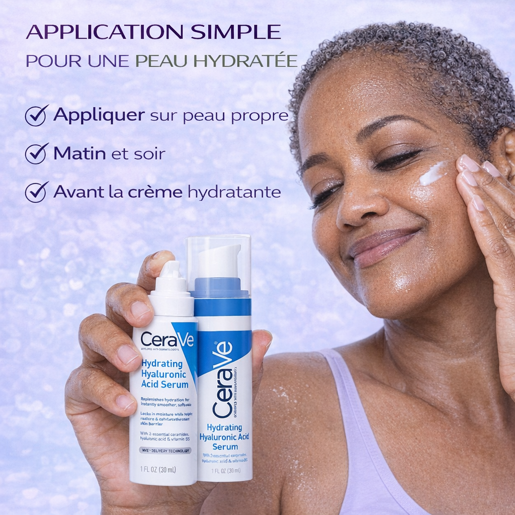 CeraVe Sérum Hydratant Acide Hyaluronique – Hydrate & Repulpe – Peaux Normales à Sèches 30ml