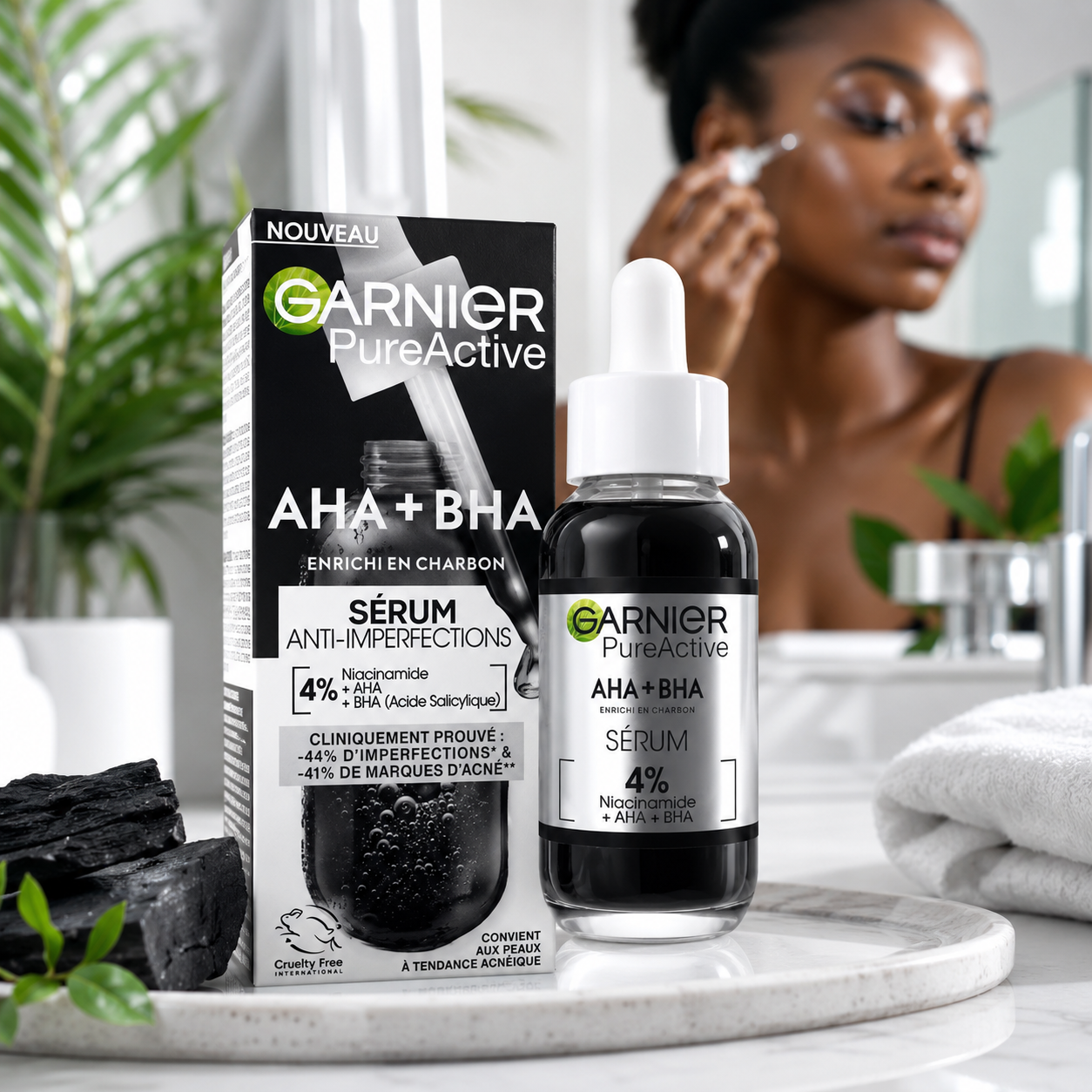 Garnier Pure Active Sérum Anti-Imperfections AHA + BHA au Charbon – 30 ml