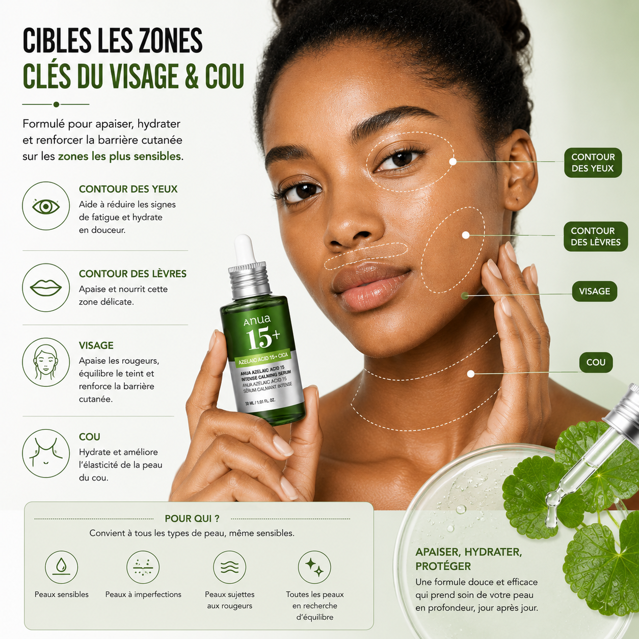 ANUA Azelaic Acid 15+ Cica Intense Calming Serum – Sérum Apaisant Anti-Imperfections
