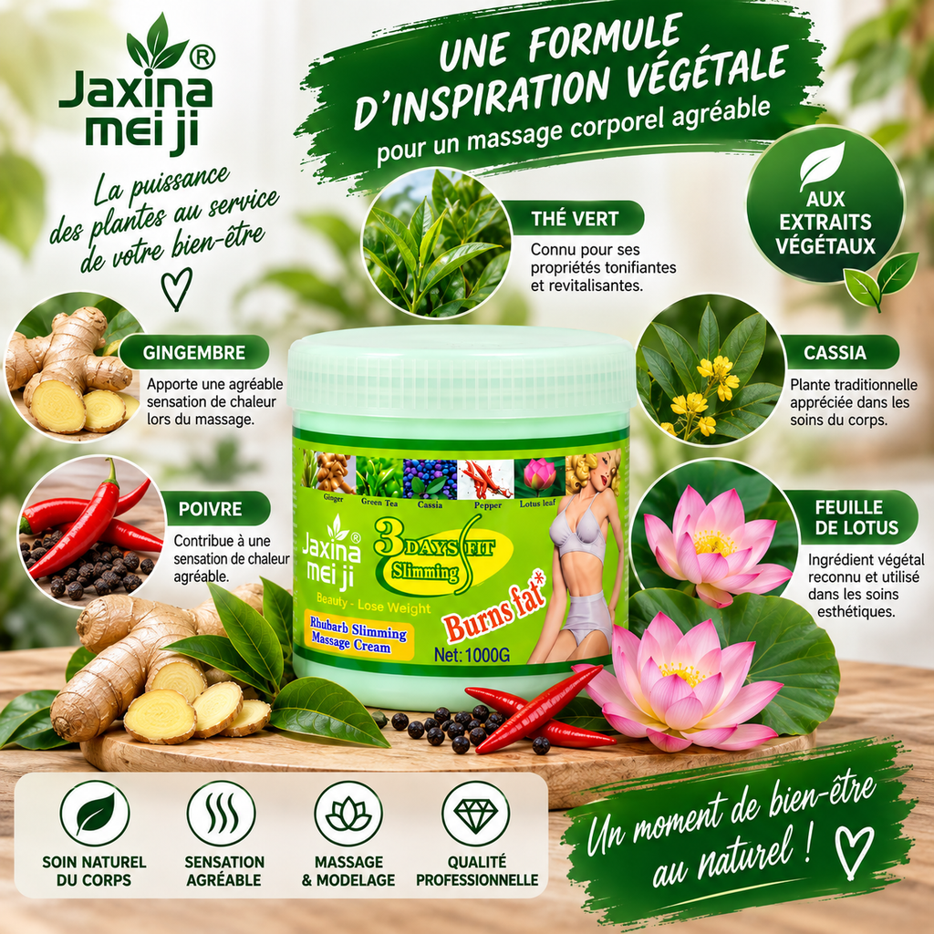 Jaxina Meiji Crème de Massage Corps & Modelage 1 kg – Grand Format Professionnel