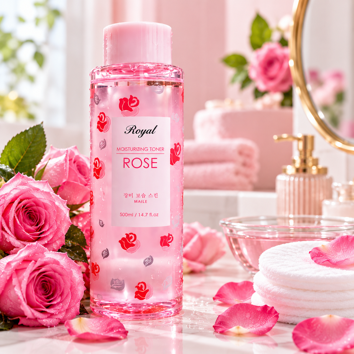 Royal Moisturizing Toner Rose 500 ml – Toner Visage Hydratant à la Rose