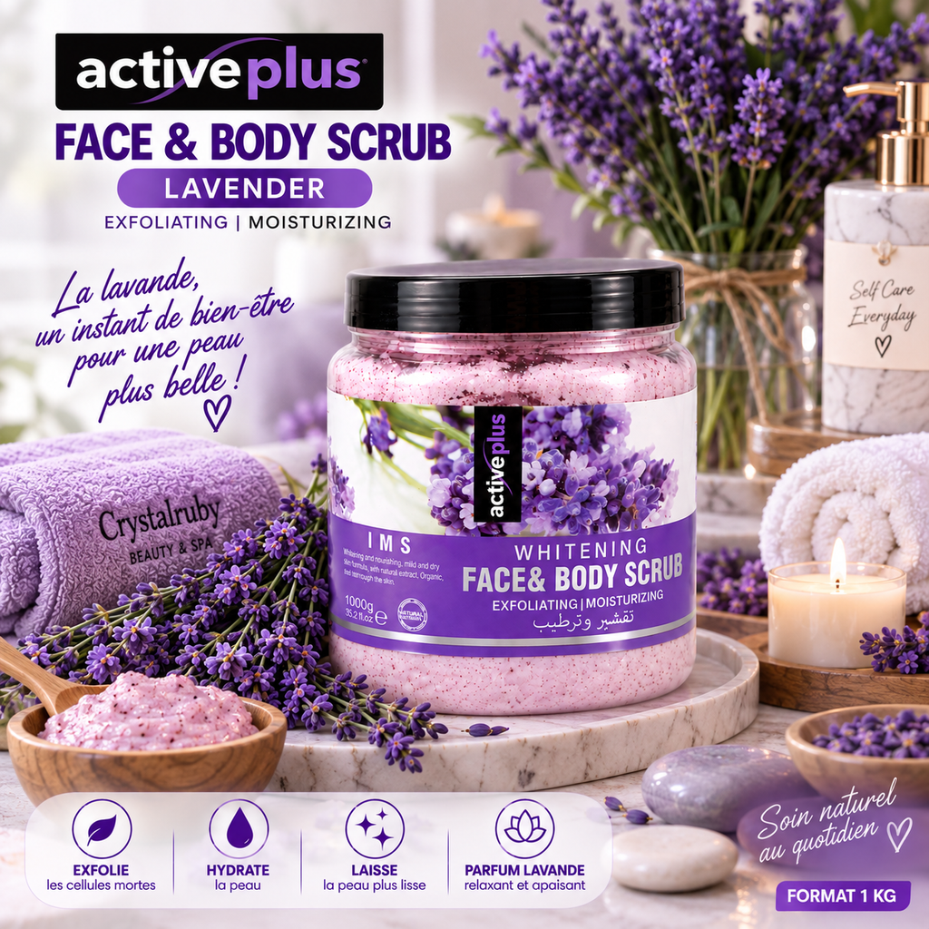 ActivePlus Gommage Visage & Corps à la Lavande 1 kg – Face & Body Scrub Exfoliant