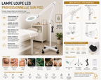 Lampe Loupe LED Professionnelle sur Pied à Roulettes – Grossissement jusqu’à 10X pour Esthétique et Soins
