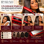 IPARAH Nano Titanium P-108 – Lisseur Professionnel à Plaques Larges 43 mm avec Écran Digital – Rouge