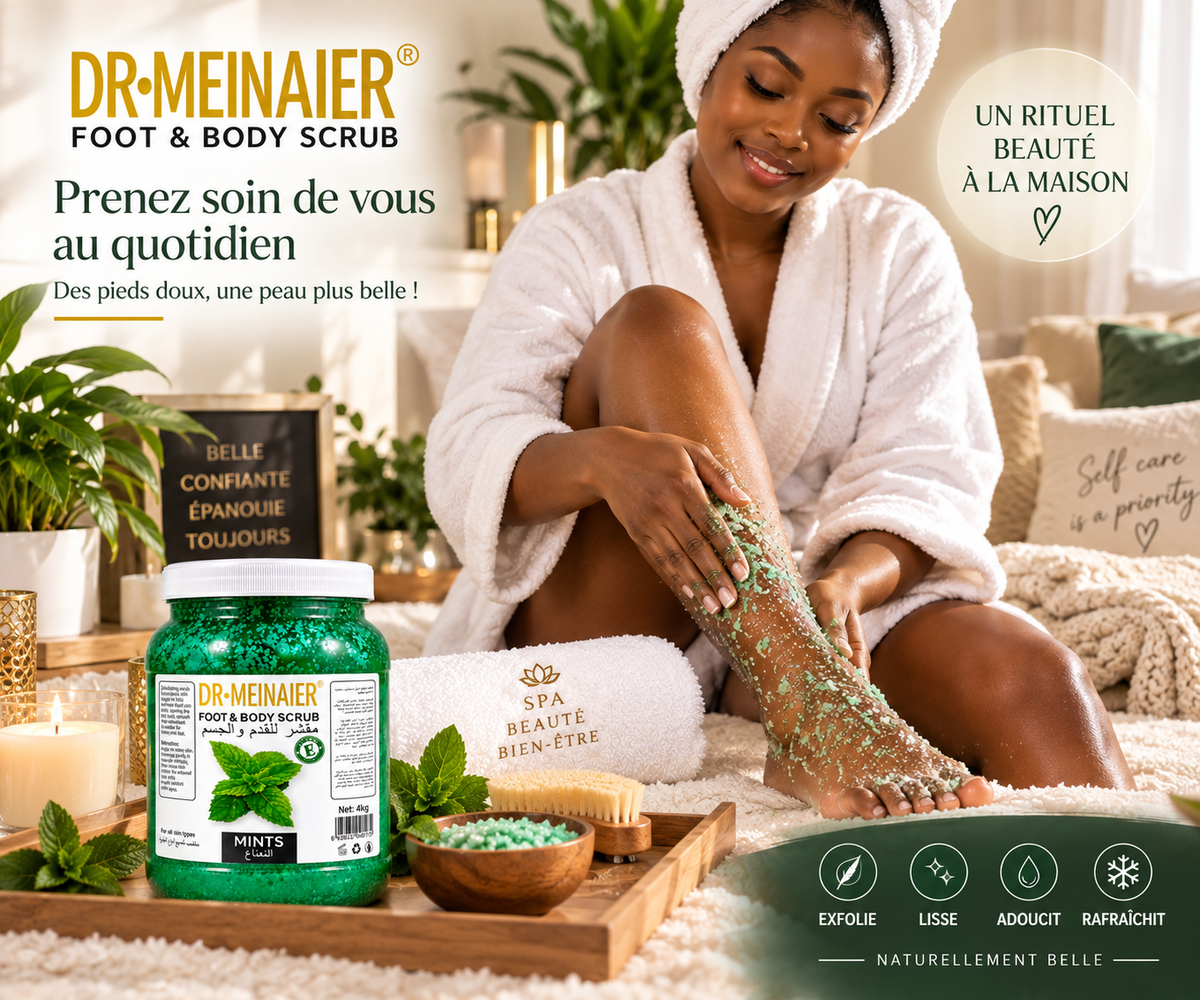 DR.MEINAIER Gommage Corps & Pieds au Sucre Menthe 4 kg – Foot & Body Scrub Professionnel