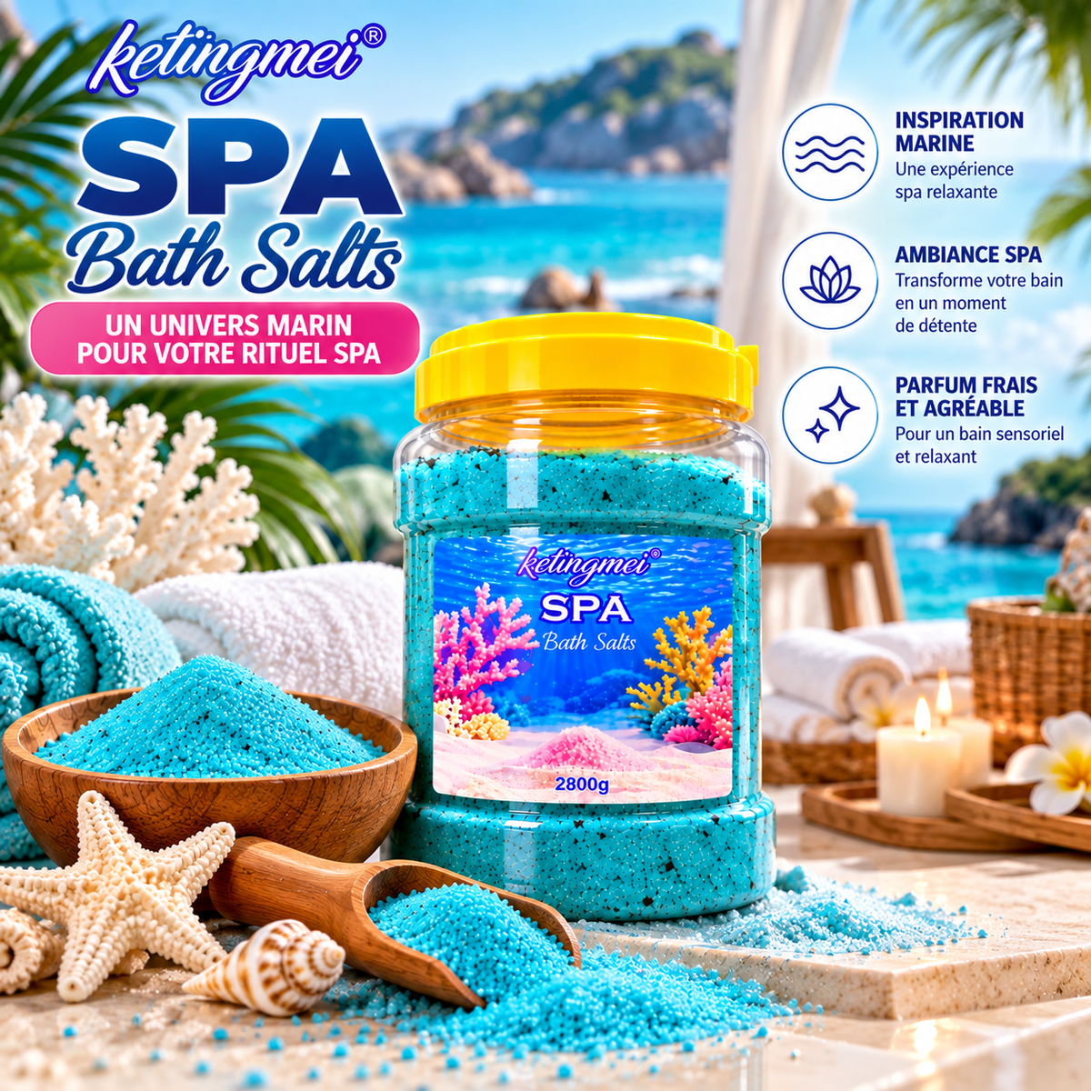 Ketingmei SPA Bath Salts 2,8 kg – Sels de Bain Corps & Pieds Grand Format