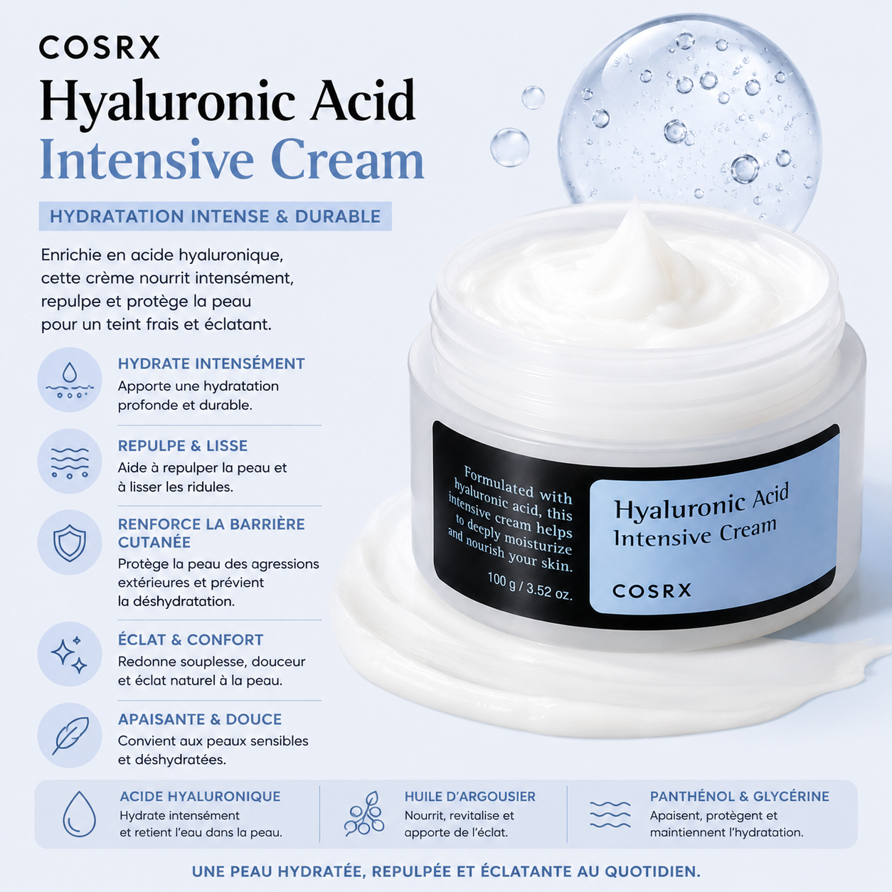 COSRX Hyaluronic Acid Intensive Cream – Crème Hydratante Intensive 100g