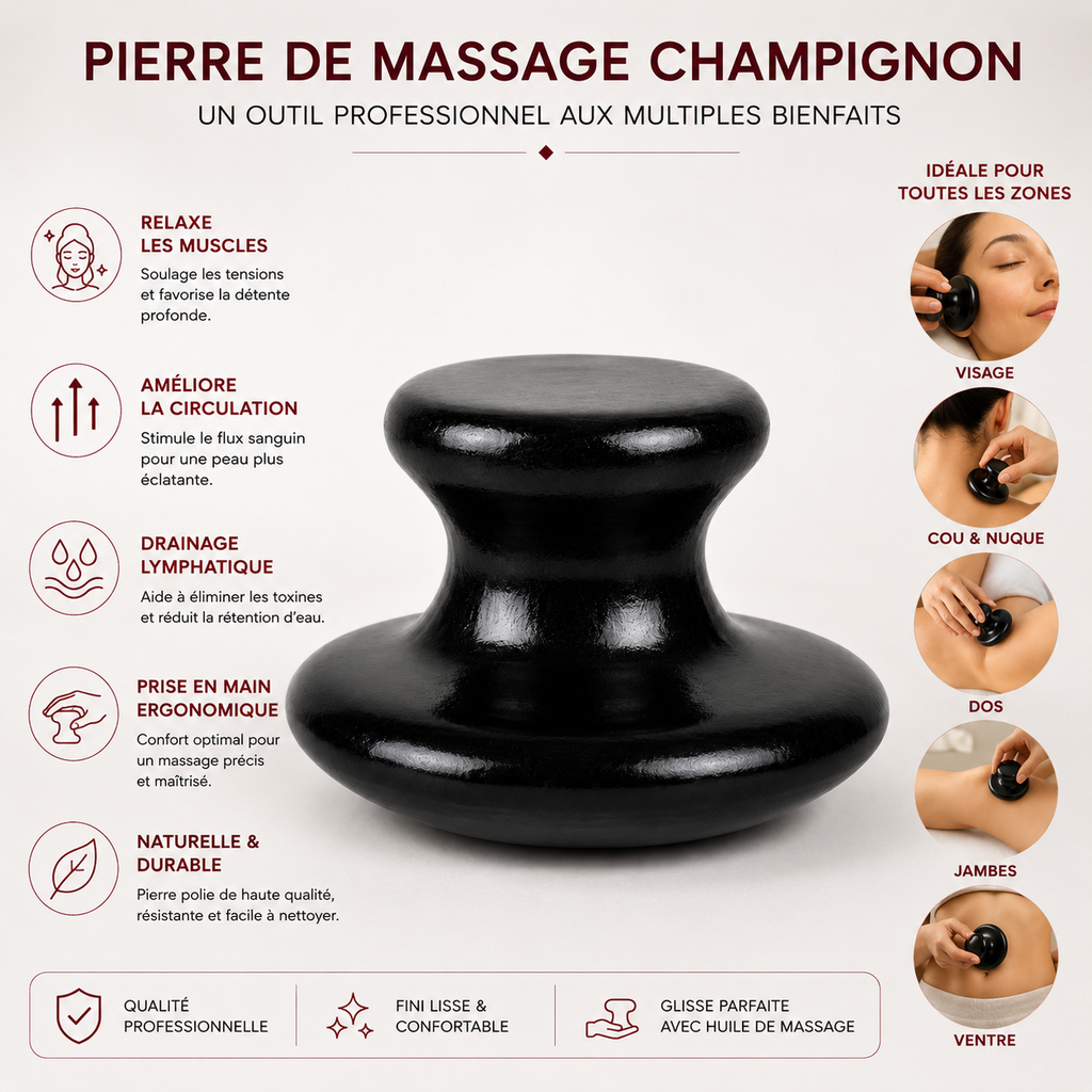 Pierre de Massage Champignon Professionnelle (Mushroom Massage Stone)