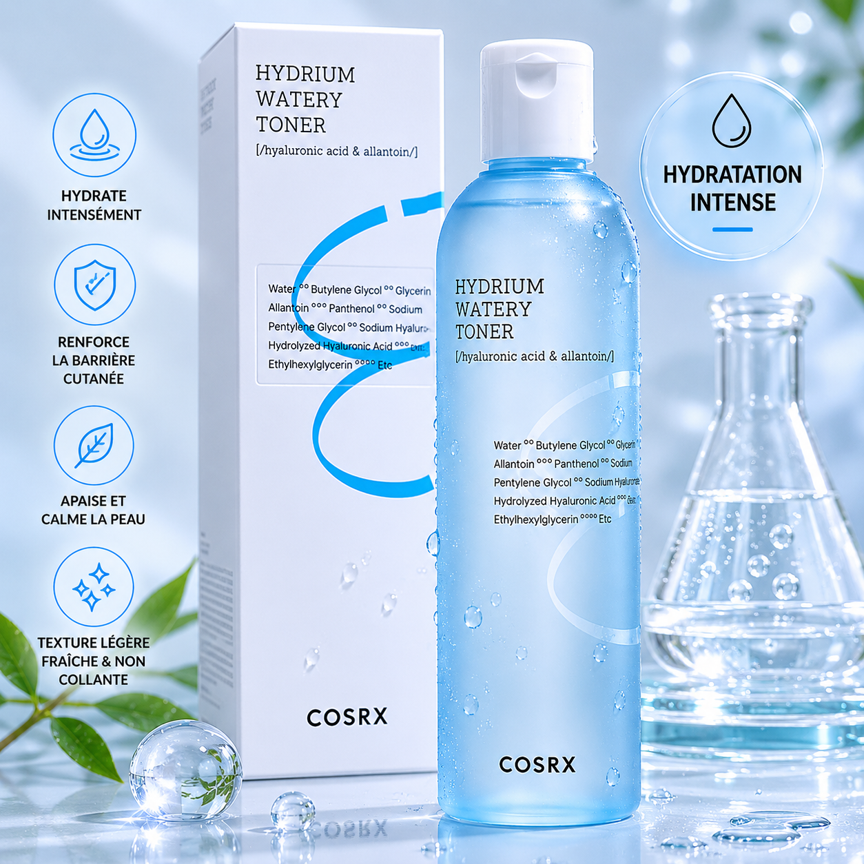 COSRX Hydrium Watery Toner – Toner Hydratant Intensif 150ml