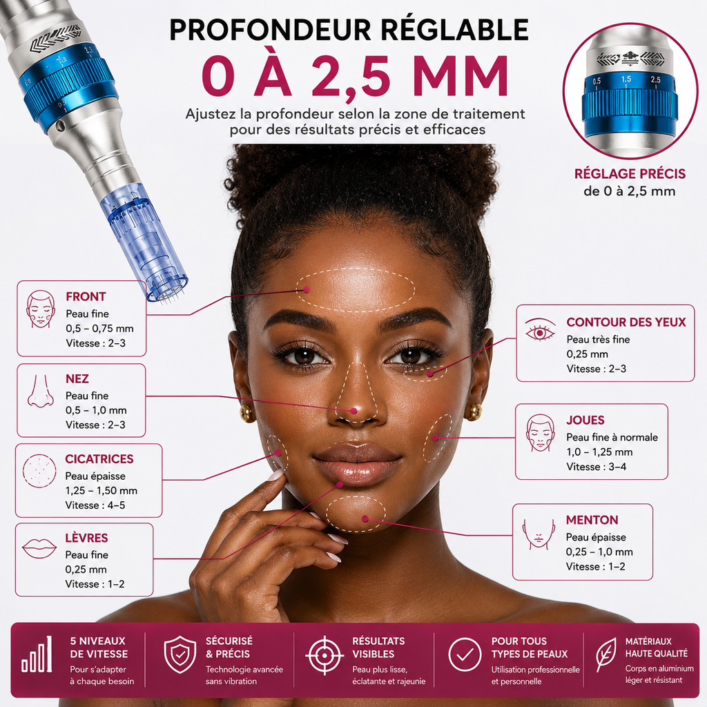 Stylo Dermapen A6 Professionnel Rechargeable Sans Fil – Microneedling, BB Glow, Nano Needling & Maquillage Permanent