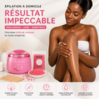 Kit Épilation Complet Chauffe-Cire – Appareil + Perles + Spatules (Rose)