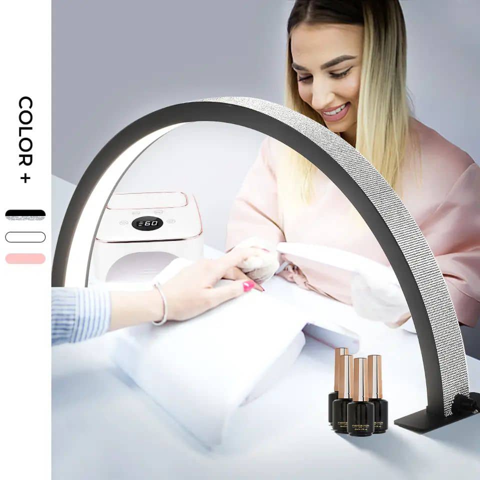Lampe LED en Forme de Demi-Lune pour Salon de Beauté – Éclairage Professionnel et Élégant