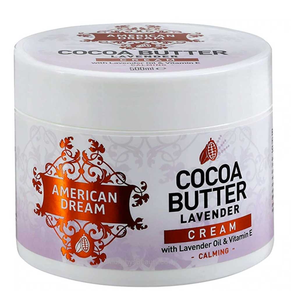 American Dream Cocoa Butter Lavender Cream - Crème Calmante - Extrait d'huile de Lavande & Vitamine E  500 ml