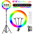Ring light Arc en Ciel avec Trépied & 3 Supports - Anneau Lumineux LED pour Vidéo Maquillage Youtube Tiktok Photo- 14 Pouces