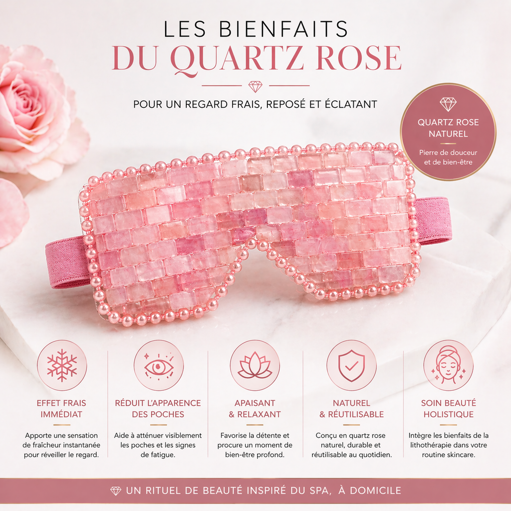 Masque Yeux en Quartz Rose – Soin Rafraîchissant & Regard Éclatant