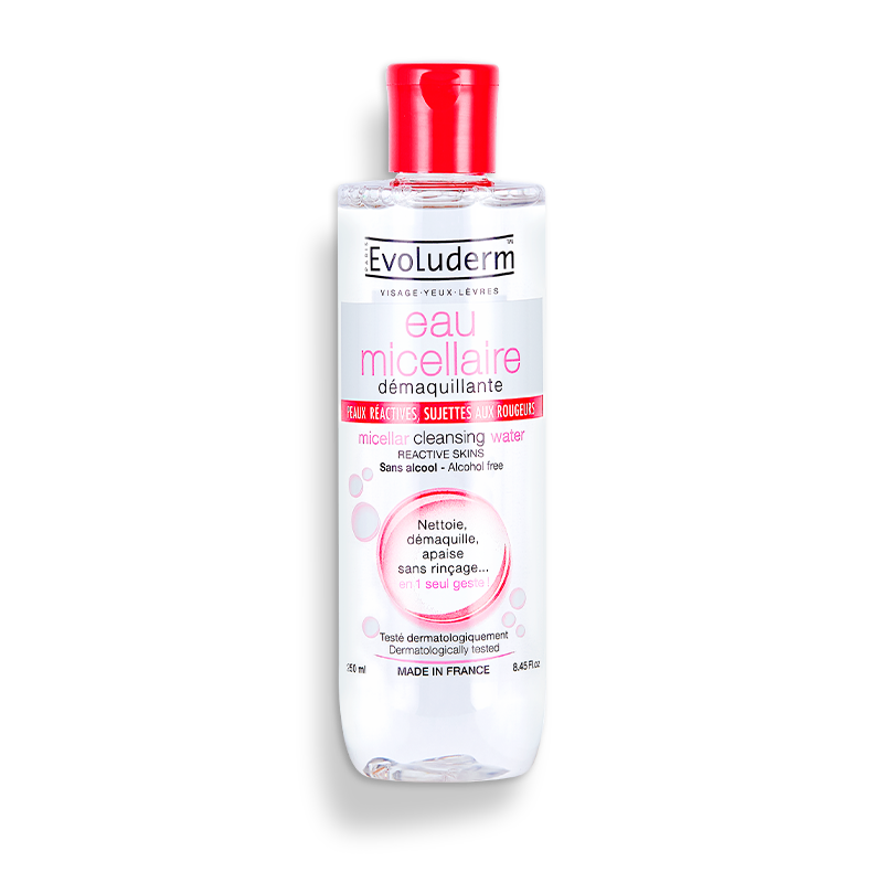 Evoluderm Eau Micellaire Démaquillante Peaux Réactives, Sujettes Aux Rougeurs  250 ml