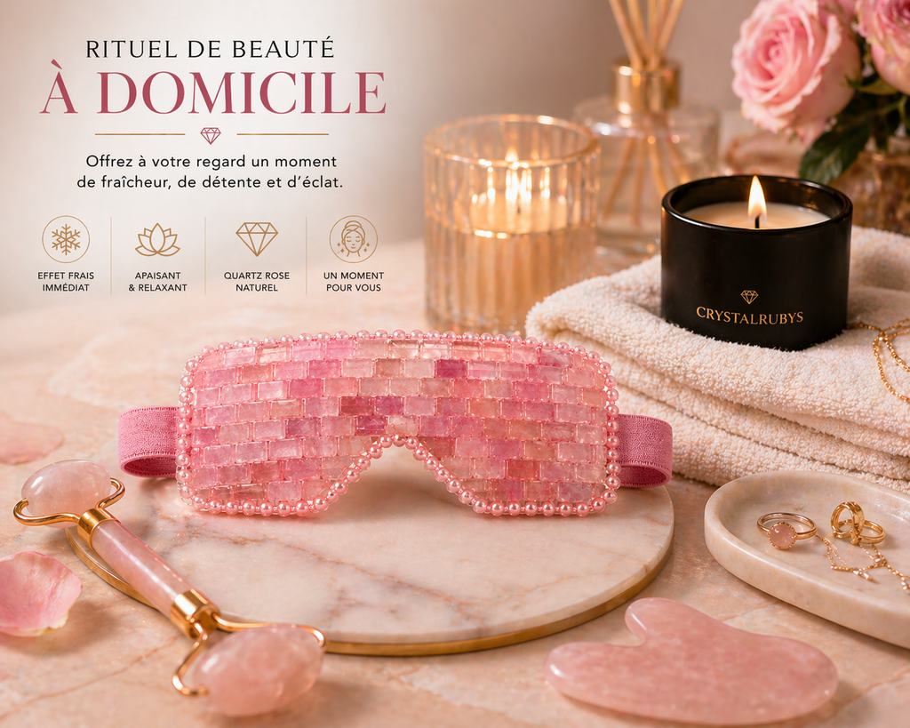 Masque Yeux en Quartz Rose – Soin Rafraîchissant & Regard Éclatant