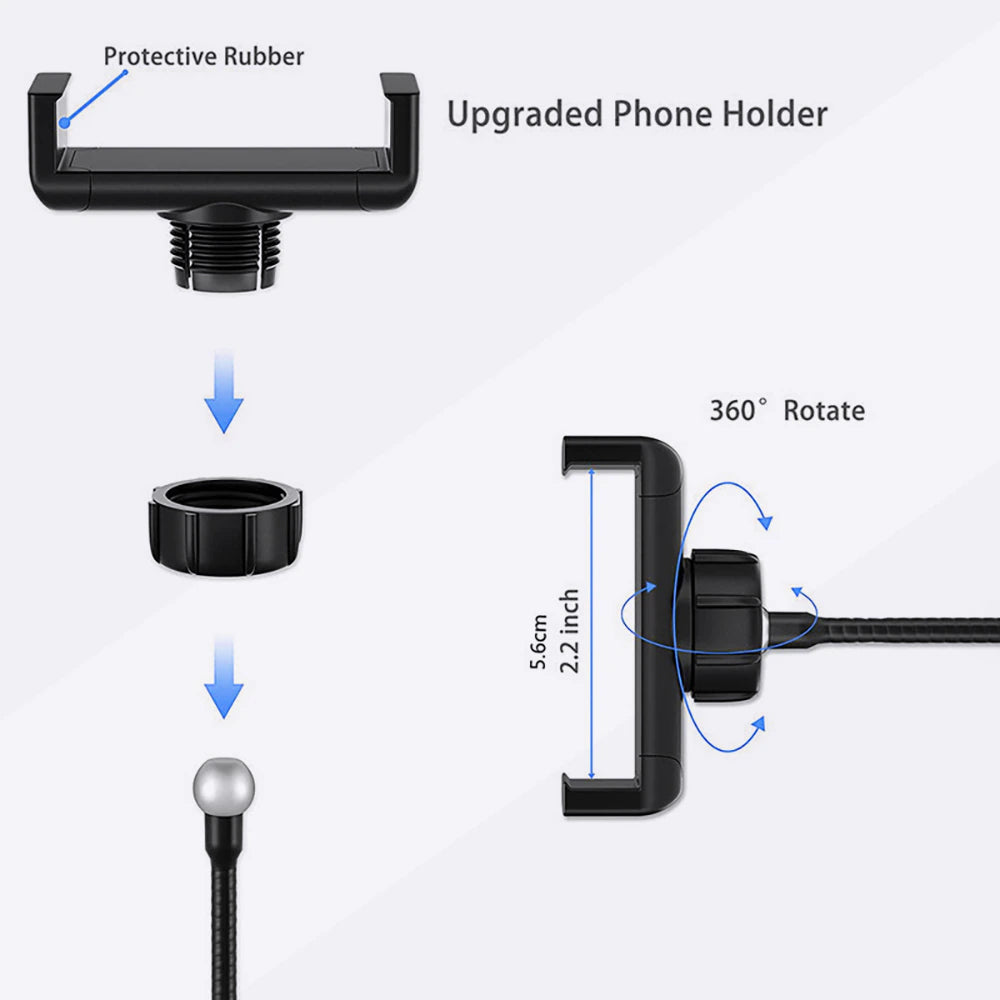 Ring light Arc en Ciel avec Trépied - Anneau Lumineux LED pour Vidéo Maquillage Youtube Tiktok Photo - Avec 3 Supports téléphone -  18 Pouces