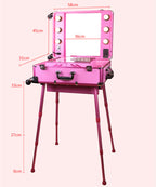 Valise Studio Make-up Trolley - Table de maquillage Professionnel avec Ampoules