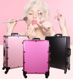 Valise Studio Make-up Trolley - Table de maquillage Professionnel avec Ampoules