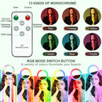 Ring light Arc en Ciel avec Trépied & 3 Supports de téléphone- Anneau Lumineux LED pour Vidéo Maquillage Youtube Tiktok Photo- 16 Pouces